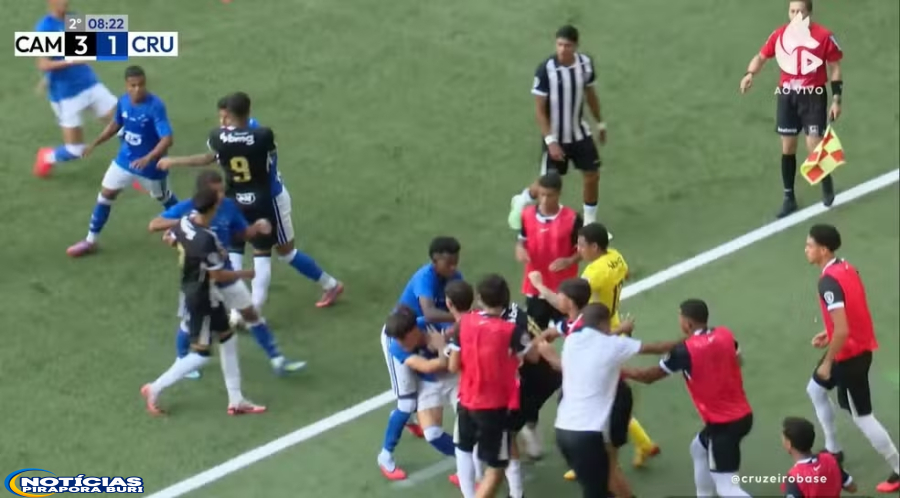 Final de Atlético-MG x Cruzeiro no sub-20 tem briga generalizada e sete expulsões